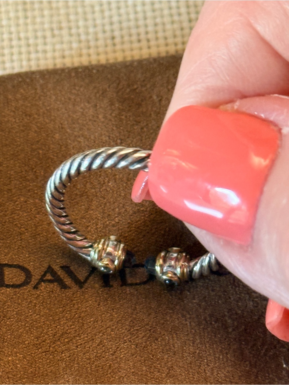 David Yurman Authentic Renaissance Ring. Hampton blue topaz , diamond 14k gold . - Picture 3 of 12
